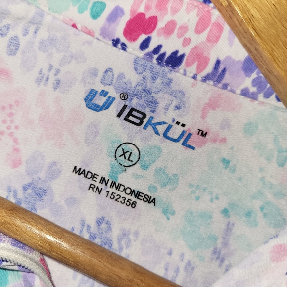 IBKUL Quarter Zip Long Sleeve Top Women‎ Size XL Floral Mesh Breathable - Picture 2 of 5